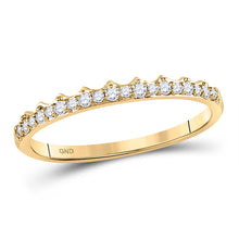 Load image into Gallery viewer, 10kt Yellow Gold Diamond Scalloped Stackable Band Ring 1/6 Cttw - Splendid Jewellery product  Top View from Splendid Jewellery
