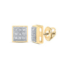 10kt Yellow Gold Diamond Square Earrings: Timeless Elegance and Sparkling Glamour - Splendid Jewellery