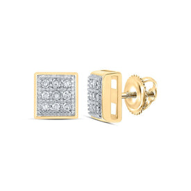 10kt Yellow Gold Diamond Square Earrings: Timeless Elegance and Sparkling Glamour - Splendid Jewellery