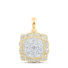 10kt Yellow Gold Diamond Square Pendant - Radiant Brilliance - Splendid Jewellery