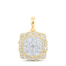 Load image into Gallery viewer, 10kt Yellow Gold Diamond Square Pendant - Radiant Brilliance - Splendid Jewellery