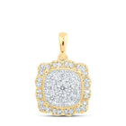 10kt Yellow Gold Diamond Square Pendant - Radiant Brilliance - Splendid Jewellery