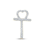 10kt Yellow Gold Diamond T Heart Letter Pendant - A Symbol of Love and Elegance - Splendid Jewellery