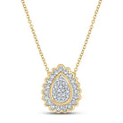 10kt Yellow Gold Diamond Teardrop Cluster Pendant - A Captivating Elegance - Splendid Jewellery