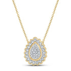 10kt Yellow Gold Diamond Teardrop Cluster Pendant - A Captivating Elegance - Splendid Jewellery
