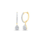 10kt Yellow Gold Diamond Teardrop Dangle Earrings - A Touch of Elegance - Splendid Jewellery