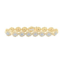 Load image into Gallery viewer, 10kt Yellow Gold Diamond Teardrop Link Bracelet - 2 - 1/5 Cttw - Splendid Jewellery