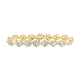 10kt Yellow Gold Diamond Teardrop Link Bracelet - 2 - 1/5 Cttw - Splendid Jewellery