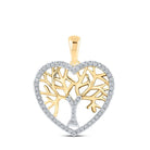 10kt Yellow Gold Diamond Tree of Life Heart Pendant - A Symbol of Love and Eternity - Splendid Jewellery