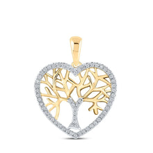 Load image into Gallery viewer, 10kt Yellow Gold Diamond Tree of Life Heart Pendant - A Symbol of Love and Eternity - Splendid Jewellery