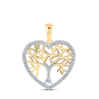 10kt Yellow Gold Diamond Tree of Life Heart Pendant - A Symbol of Love and Eternity - Splendid Jewellery