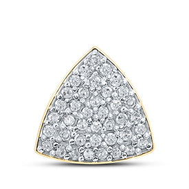10kt Yellow Gold Diamond Triangle Cluster Pendant - A Captivating Masterpiece - Splendid Jewellery