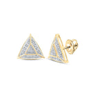 10kt Yellow Gold Diamond Triangle Earrings: Modern Elegance and Sparkling Sophistication - Splendid Jewellery