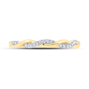 10kt Yellow Gold Diamond Twist Stackable Band Ring - Splendid Jewellery