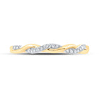 10kt Yellow Gold Diamond Twist Stackable Band Ring - Splendid Jewellery