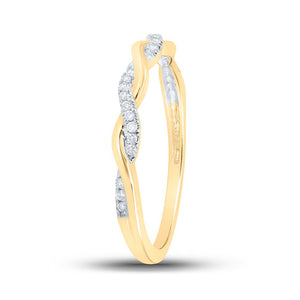 10kt Yellow Gold Diamond Twist Stackable Band Ring - Splendid Jewellery