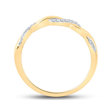 Load image into Gallery viewer, 10kt Yellow Gold Diamond Twist Stackable Band Ring - Top View