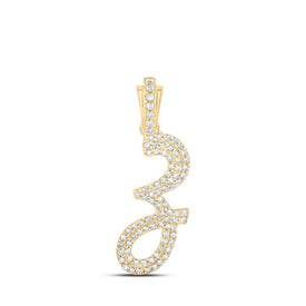 10kt Yellow Gold Diamond Z Cursive Initial Pendant - A Dazzling Statement of Elegance - Splendid Jewellery