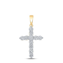 Load image into Gallery viewer, 10kt Yellow Gold Divine Brilliance Diamond Cross Pendant - Splendid Jewellery