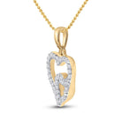 10kt Yellow Gold Double Heart Diamond Pendant - Symbol of Eternal Love - Splendid Jewellery