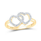 10kt Yellow Gold Double Heart Diamond Ring - A Captivating Symbol of Love and Elegance - Splendid Jewellery