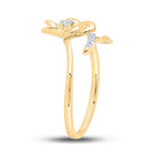 10kt Yellow Gold Floral Diamond Band Ring: A Dazzling Delight for Every Occasion product Side View 2 from Splendid Jewellery