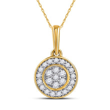 Load image into Gallery viewer, 10kt Yellow Gold Flower Blossom Diamond Cluster Pendant  Top View from Splendid Jewellery