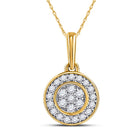 10kt Yellow Gold Flower Blossom Diamond Cluster Pendant  Top View from Splendid Jewellery