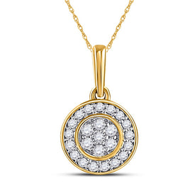 10kt Yellow Gold Flower Blossom Diamond Cluster Pendant  Top View from Splendid Jewellery