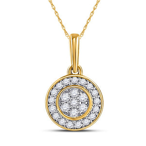 10kt Yellow Gold Flower Blossom Diamond Cluster Pendant - Splendid Jewellery