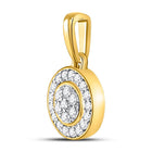 10kt Yellow Gold Flower Blossom Diamond Cluster Pendant - Splendid Jewellery