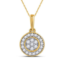 Load image into Gallery viewer, 10kt Yellow Gold Flower Blossom Diamond Cluster Pendant - Splendid Jewellery