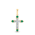 10kt Yellow Gold Gemstone Cross Pendant - A Captivating Blend of Elegance and Spirituality - Splendid Jewellery