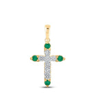 10kt Yellow Gold Gemstone Cross Pendant - A Captivating Blend of Elegance and Spirituality - Splendid Jewellery