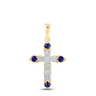 10kt Yellow Gold Gemstone Cross Pendant: A Mesmerizing Blend of Elegance and Spirituality - Splendid Jewellery