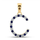 10kt Yellow Gold Gemstone Initial & Letter Pendant - Splendid Jewellery
