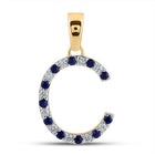 10kt Yellow Gold Gemstone Initial & Letter Pendant - Splendid Jewellery
