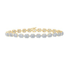 10kt Yellow Gold Geometric Baguette Diamond Link Bracelet - 2 - 7/8 Cttw - Splendid Jewellery
