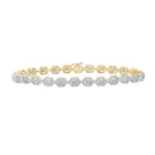 10kt Yellow Gold Geometric Baguette Diamond Link Bracelet - 2 - 7/8 Cttw - Splendid Jewellery