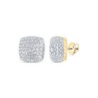10kt Yellow Gold Geometric Diamond Earrings - Radiant Brilliance Collection - Splendid Jewellery
