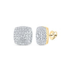 10kt Yellow Gold Geometric Diamond Earrings - Radiant Brilliance Collection - Splendid Jewellery