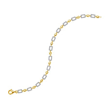 Load image into Gallery viewer, 10kt Yellow Gold Geometric Link Diamond Bracelet - 3/4 Cttw | Splendid Jewellery product Side View from Splendid Jewellery