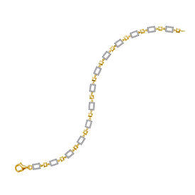 10kt Yellow Gold Geometric Link Diamond Bracelet - 3/4 Cttw | Splendid Jewellery product Side View from Splendid Jewellery