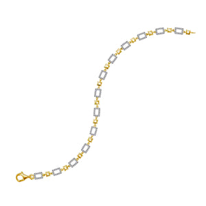 10kt Yellow Gold Geometric Link Diamond Bracelet - 3/4 Cttw | Splendid Jewellery - Splendid Jewellery