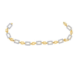 10kt Yellow Gold Geometric Link Diamond Bracelet - 3/4 Cttw | Splendid Jewellery product  Top View from Splendid Jewellery
