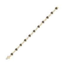 Load image into Gallery viewer, 10kt Yellow Gold Heart Bracelet with Brown and White Diamonds - 1 - 7/8 Cttw - Splendid Jewellery
