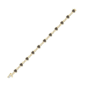 10kt Yellow Gold Heart Bracelet with Brown and White Diamonds - 1 - 7/8 Cttw - Splendid Jewellery