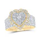 10kt Yellow Gold Heart Brilliance Bridal Wedding Ring Set - Splendid Jewellery