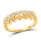 10kt Yellow Gold Heart Diamond Band Ring - A Mesmerizing Symbol of Love and Elegance - Splendid Jewellery