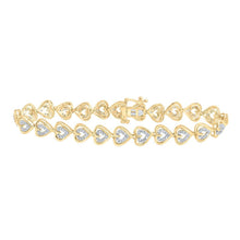 Load image into Gallery viewer, 10kt Yellow Gold Heart Diamond Bracelet - 1/2 Cttw | Splendid Jewellery - Splendid Jewellery